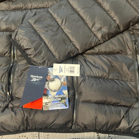 REEBOK LOFT BLACK JACKET HOODIE COMPARE WITH DOWN JACKETS SIZE M MEN $135.00 - Picture 3 of 5